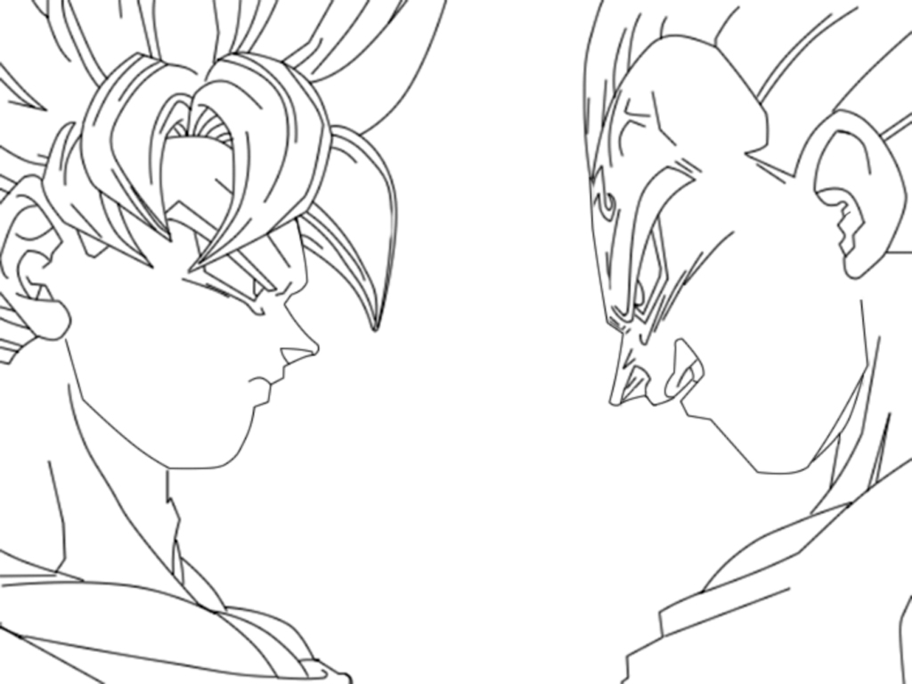 Desenho Para Colorir Goku, cabelo do goku desenho 