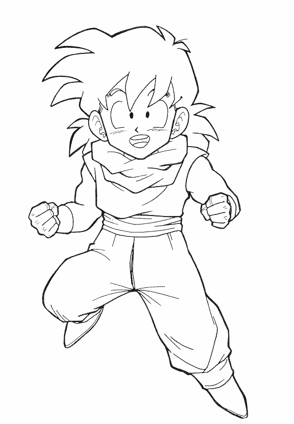 Son Goku para imprimir para colorir
