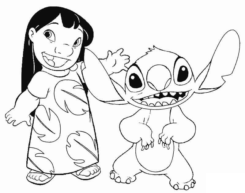 Desenhos de colorir-Stitch e Lilo