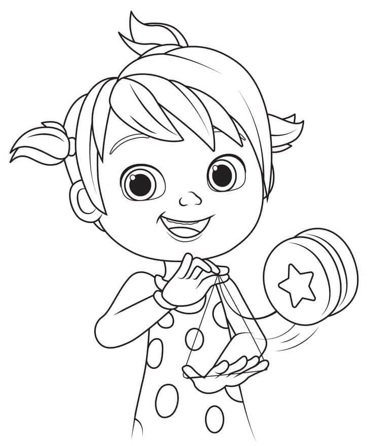 desenho de menina jogando ioiô para colorir