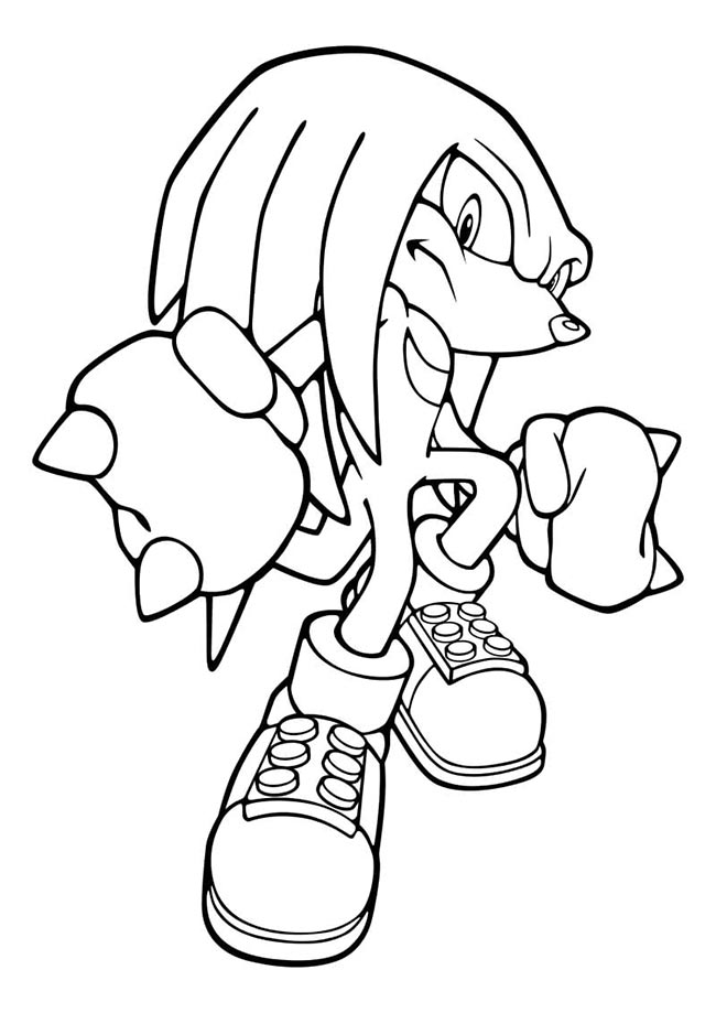 Desenhos de Knuckles the Echidna para Imprimir e Colorir