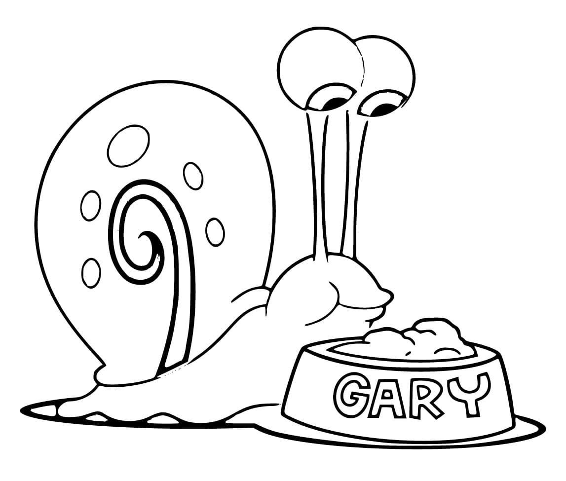 Gary Caracol para Colorir