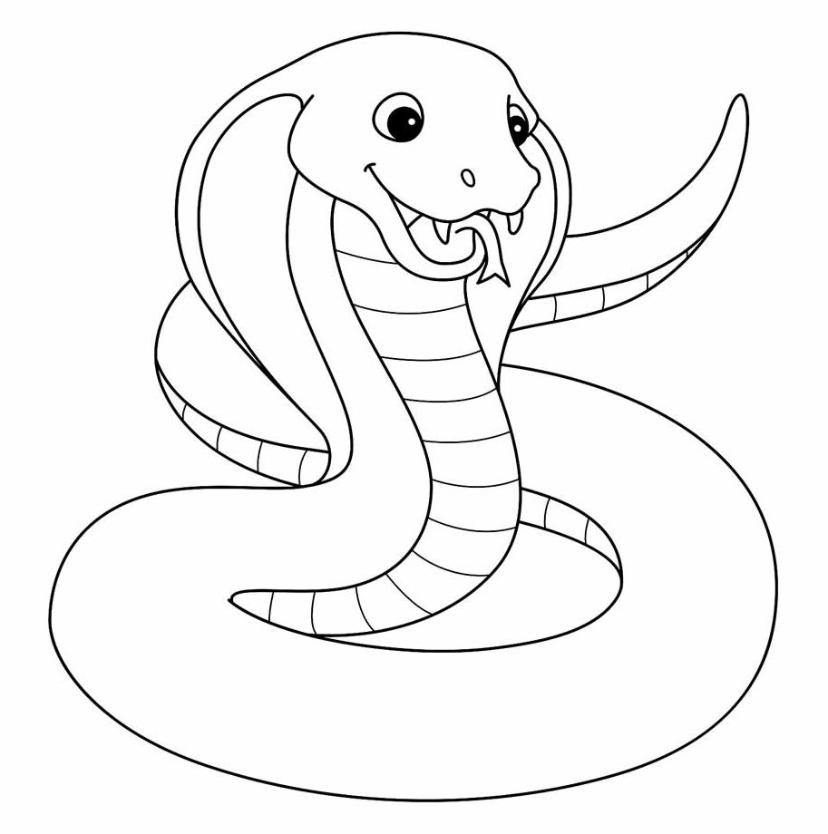 Desenhos de Cobra Naja para Imprimir e Colorir