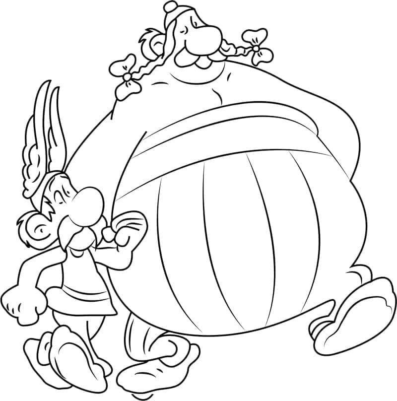 Asterix e Obelix para Imprimir e Colorir