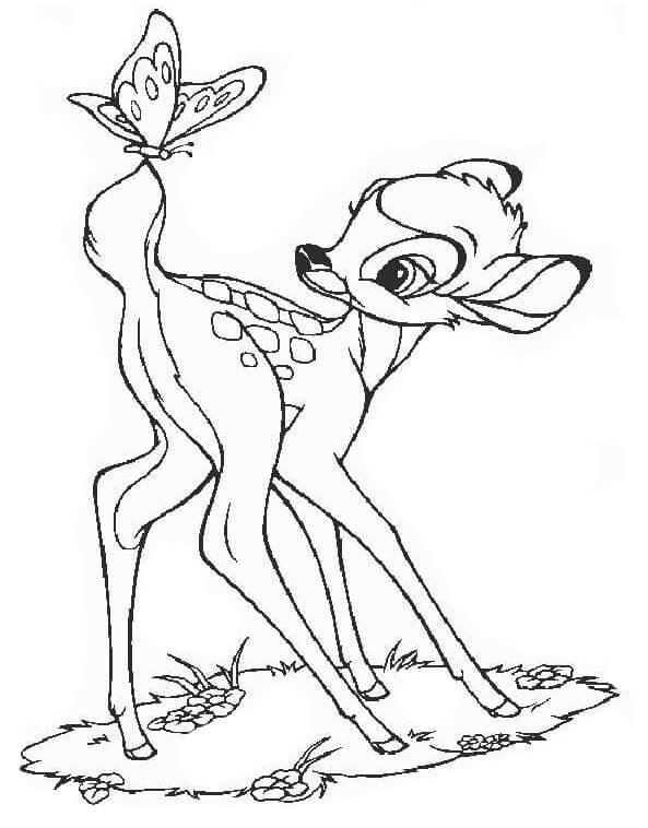 desenhos de Bambi para imprimir e pintar