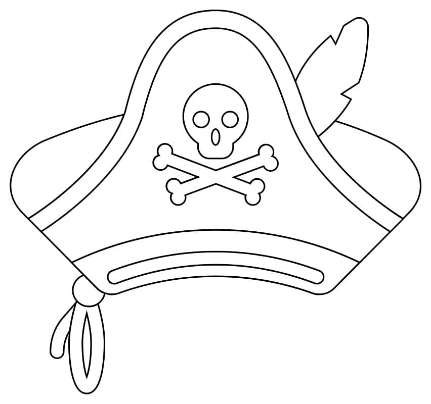 Chapéu de Pirata para Colorir