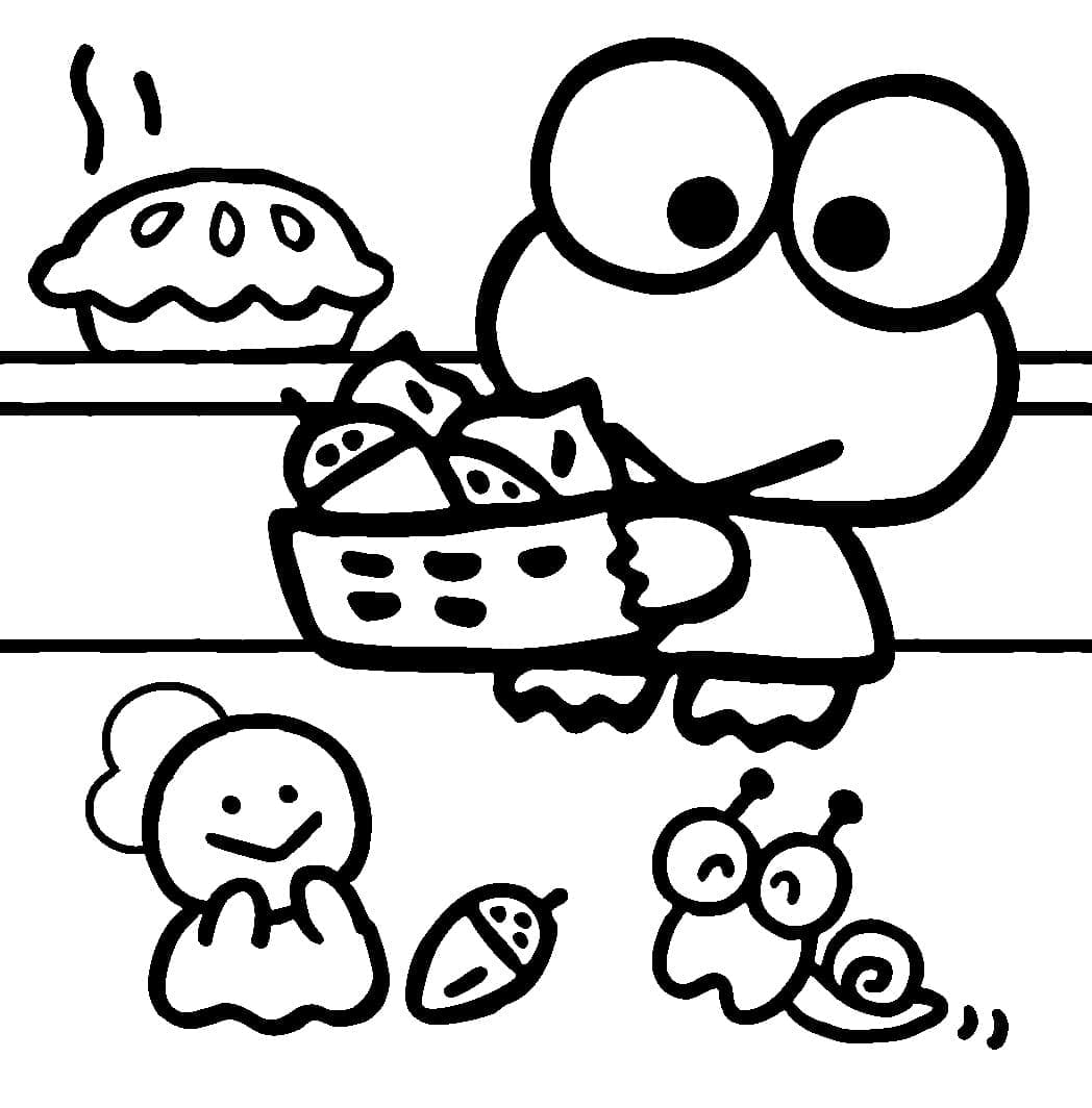 desenho de keroppi de sanrio para colorir