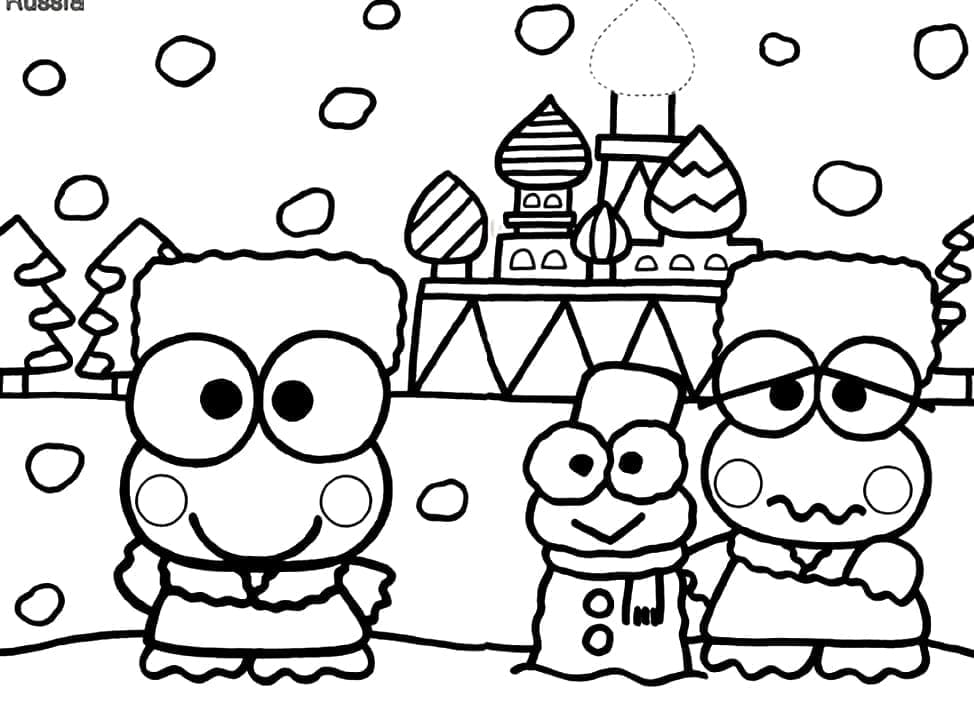 desenho de keroppi na russia para colorir