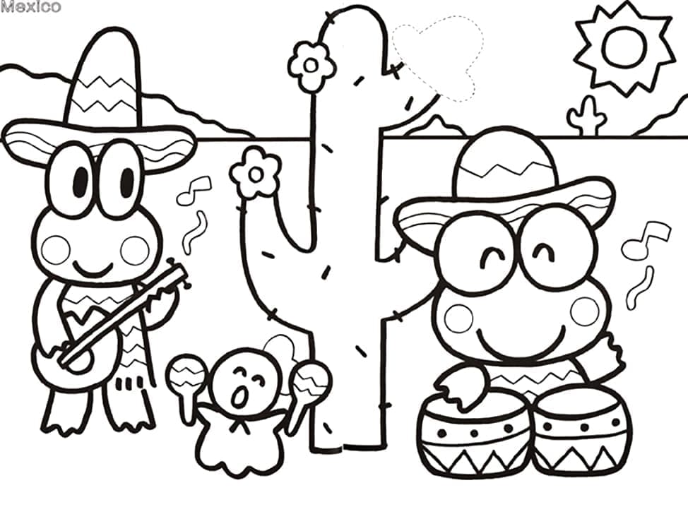 desenho de keroppi no méxico para colorir