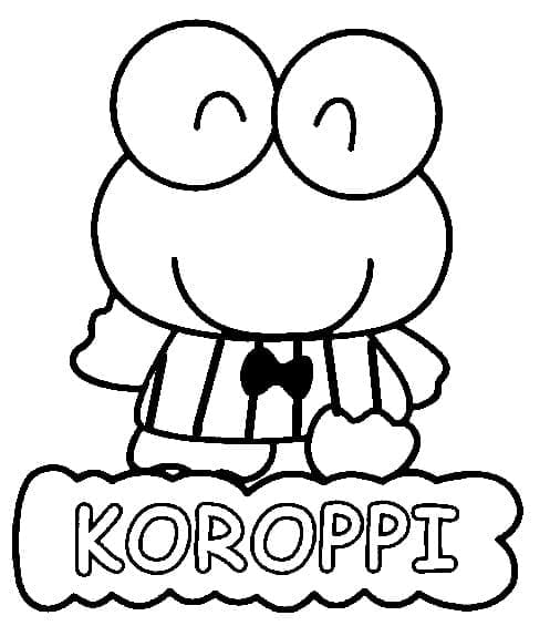 desenho de keroppi sorridente para colorir