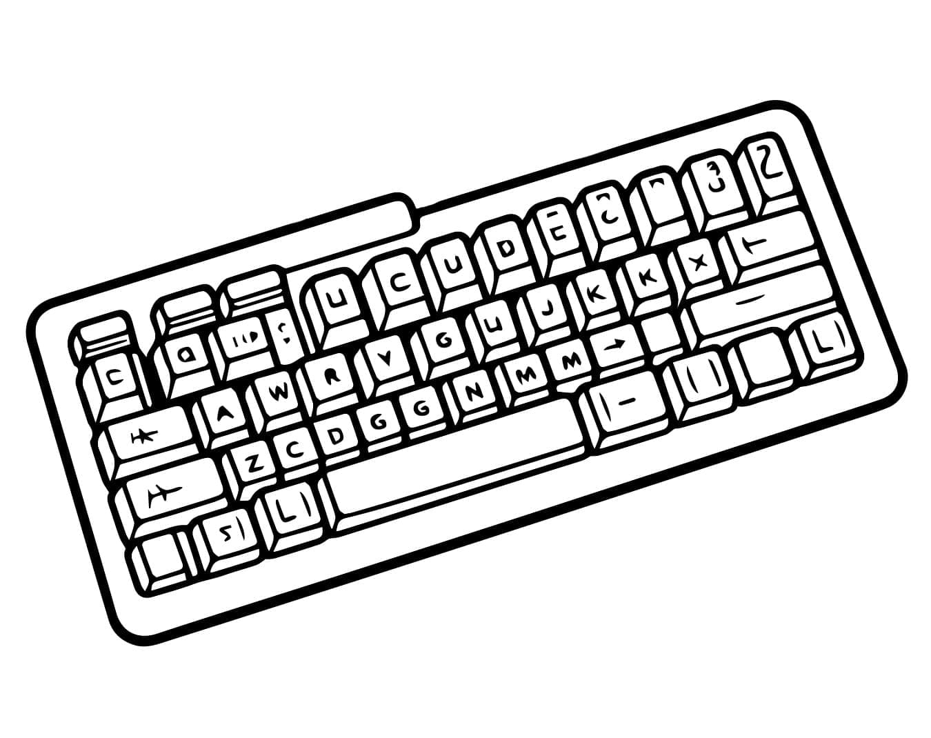 desenho de teclado para crianças para pintar