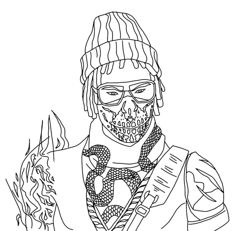 desenho free fire big bucks rapper para colorir