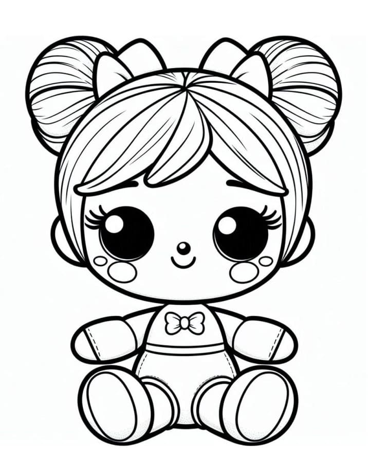 desenho de boneca kawaii imprimível grátis para crianças para colorir