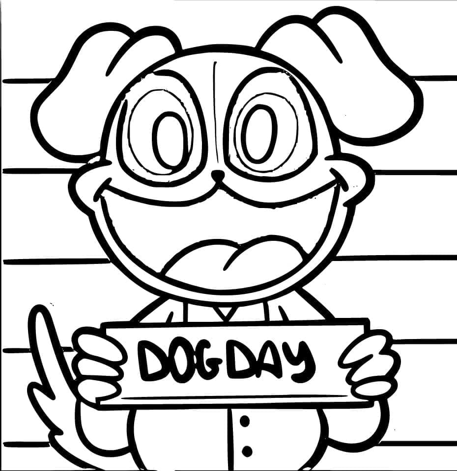 desenho de dogday imprimível para crianças para colorir