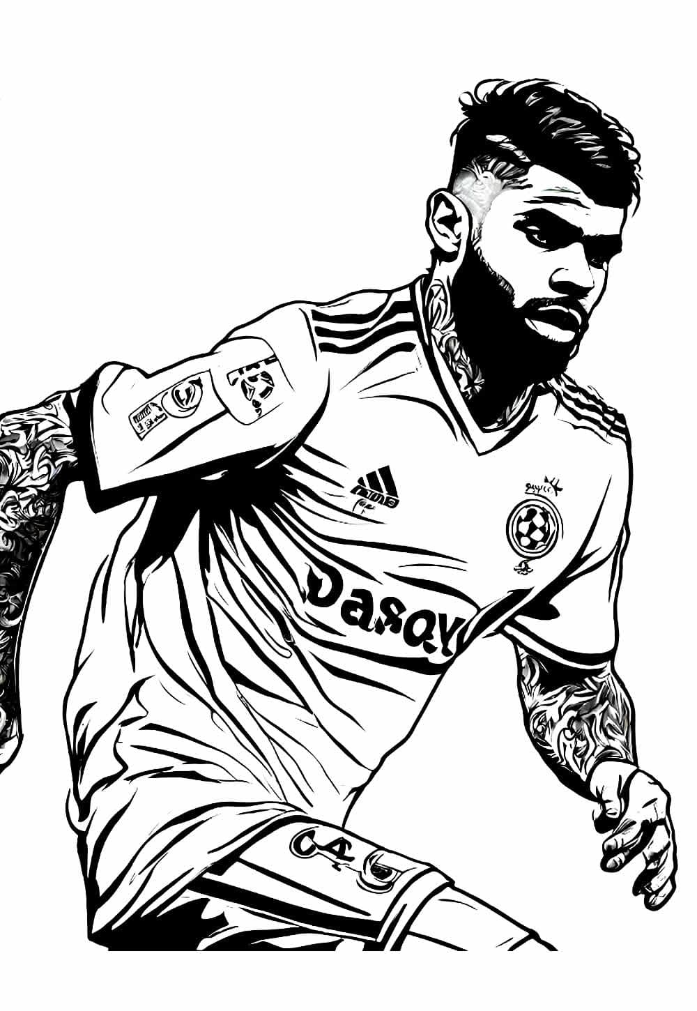 desenho de gabigol jogador de futebol para imprimir