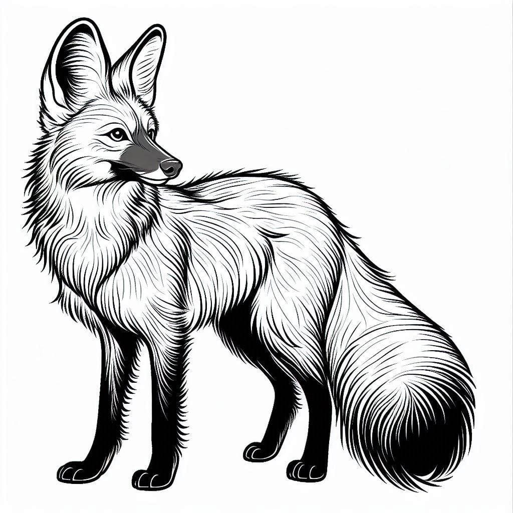 desenho de lobo guara grátis para crianças para colorir