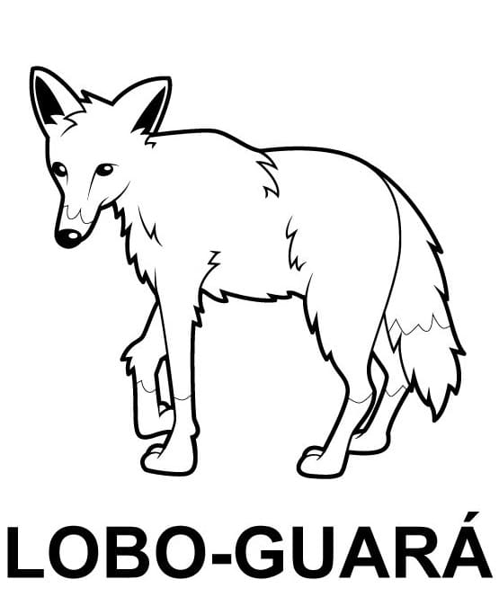 desenho de lobo guara imprimível grátis para crianças para colorir