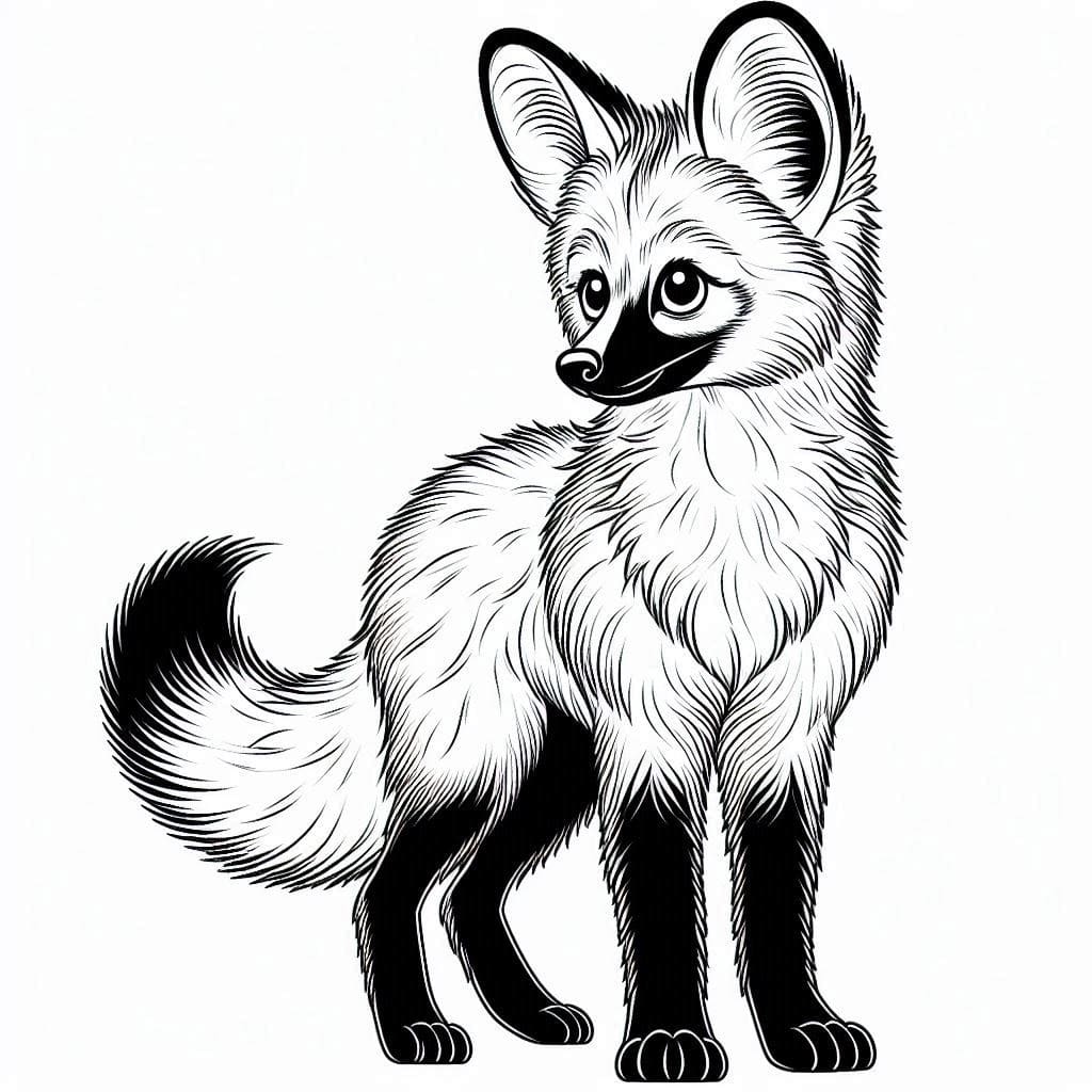 desenho de lobo guara realista para imprimir e colorir