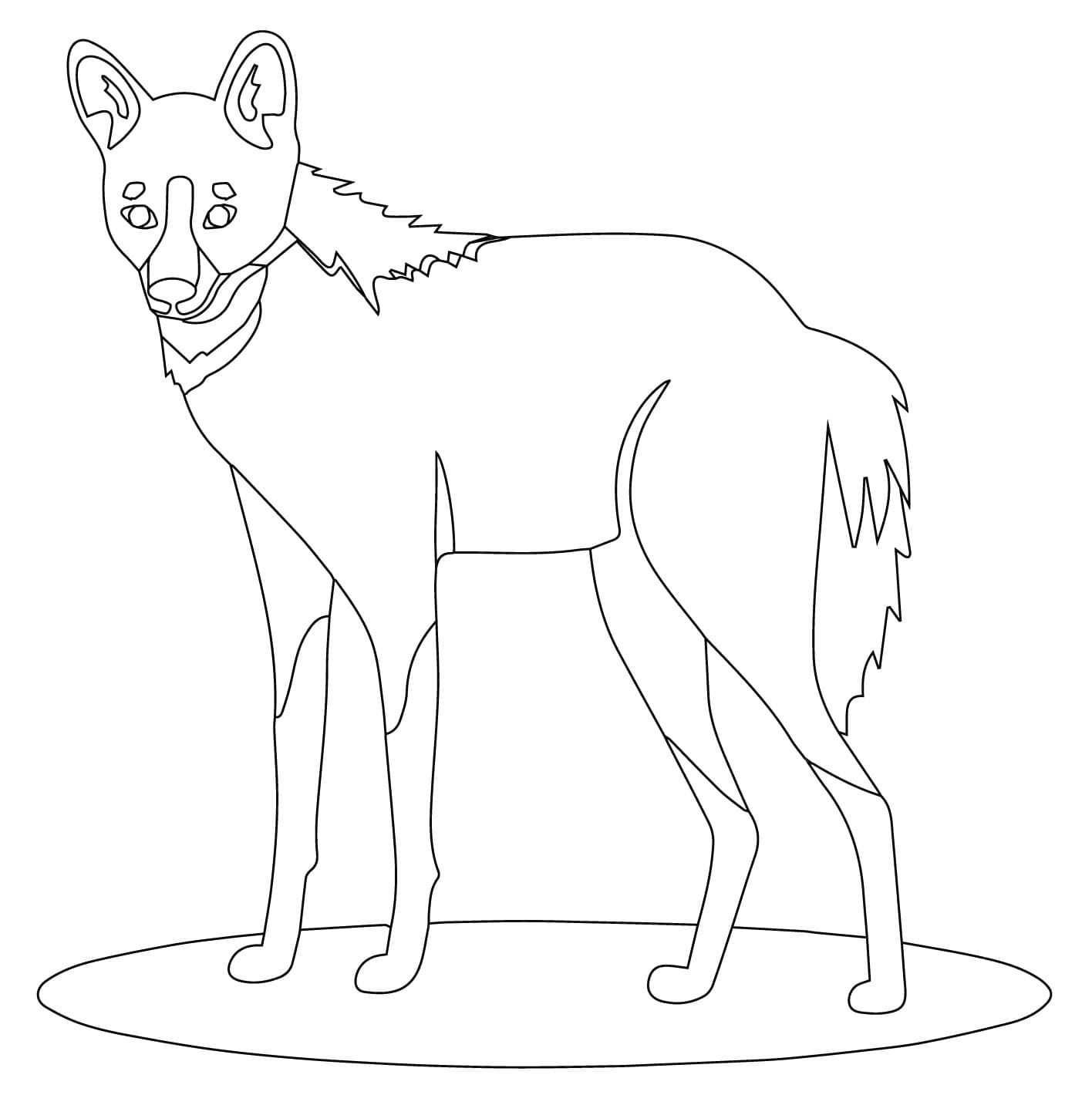 desenho de lobo guará simples para colorir