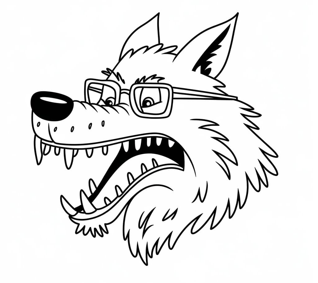 desenho de lobo mau para imprimir