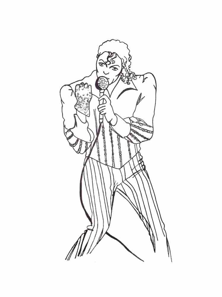 desenho de michael jackson cantando para colorir