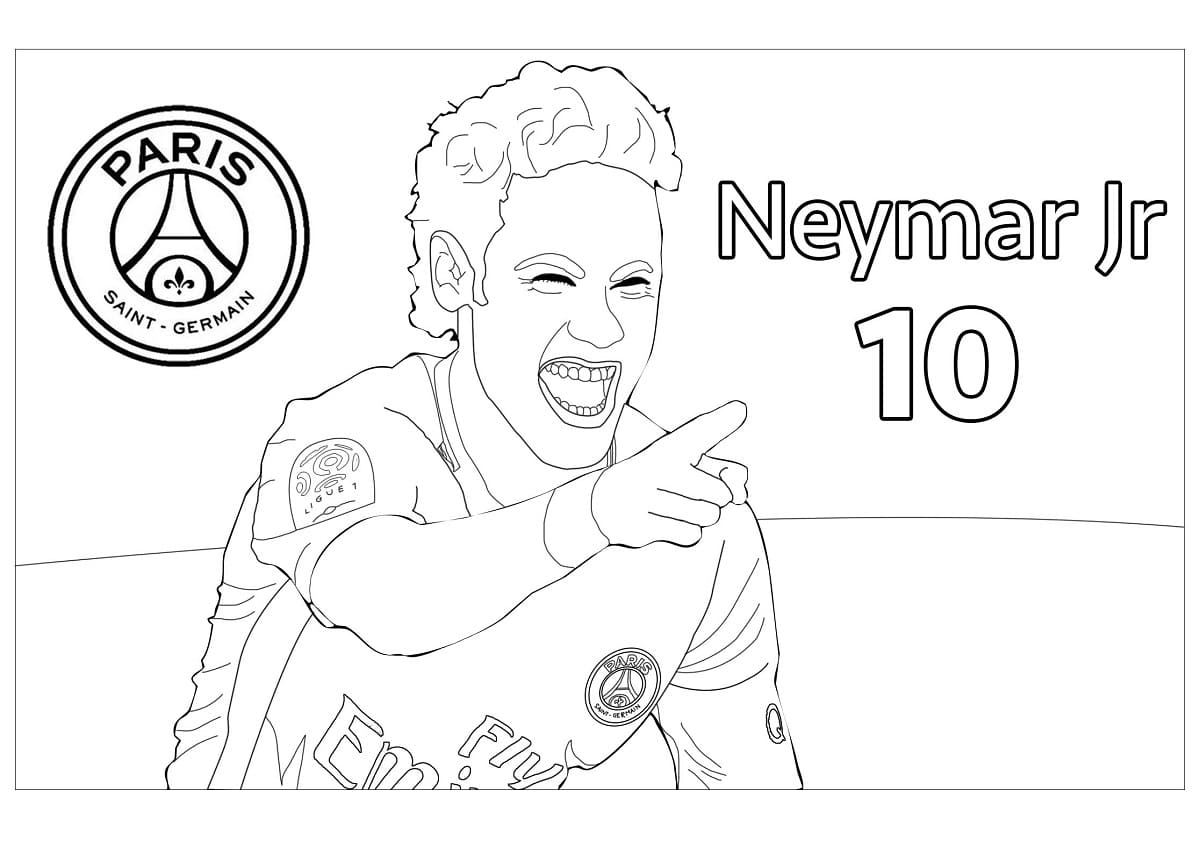 desenho de neymar camisa 10 para colorir