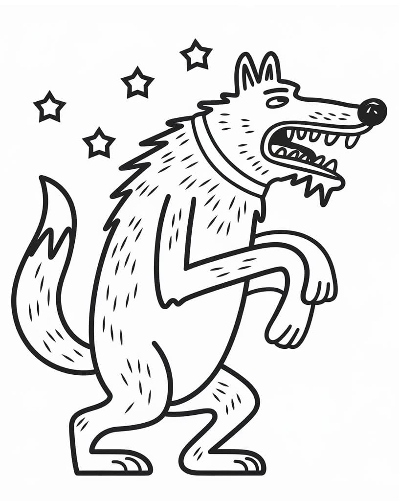 desenho do lobo mau para crianças de 1 ano para colorir