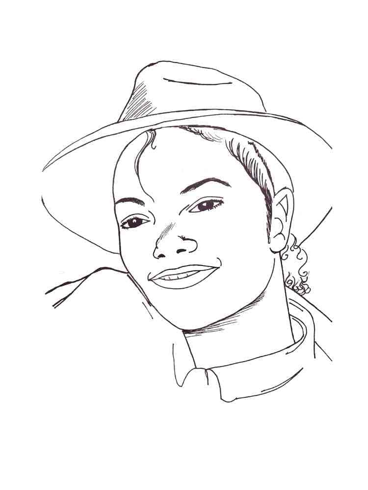 desenho imprimível de michael jackson sorridente para colorir