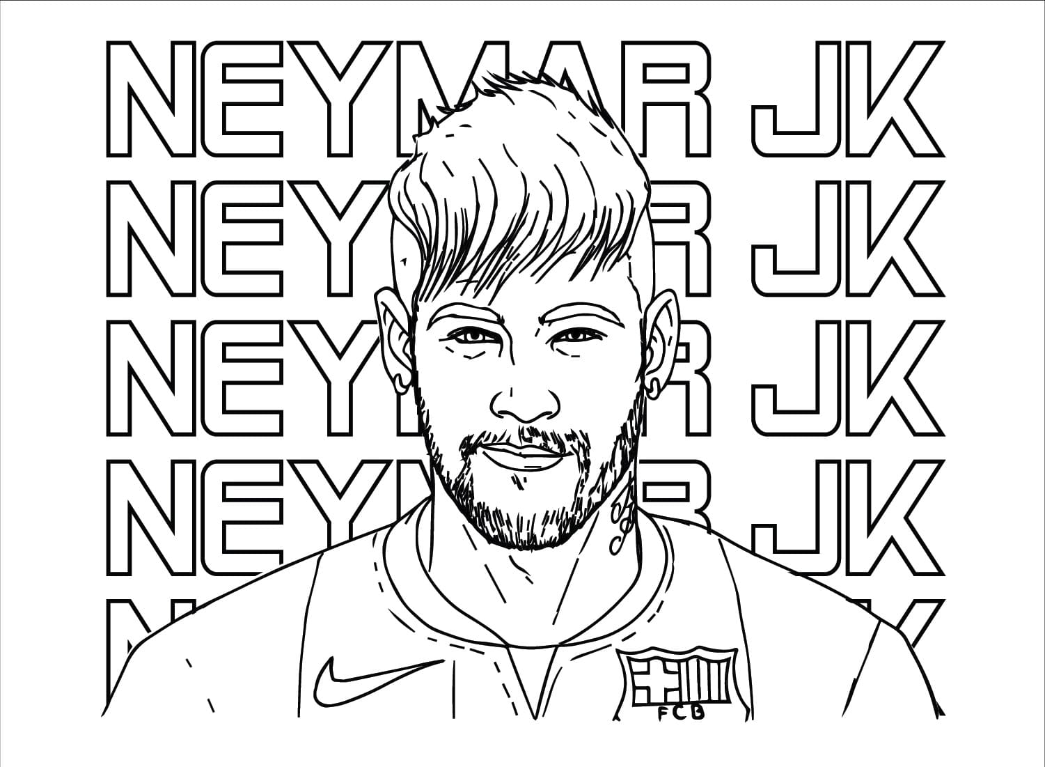 desenho neymar expressão facial para colorir