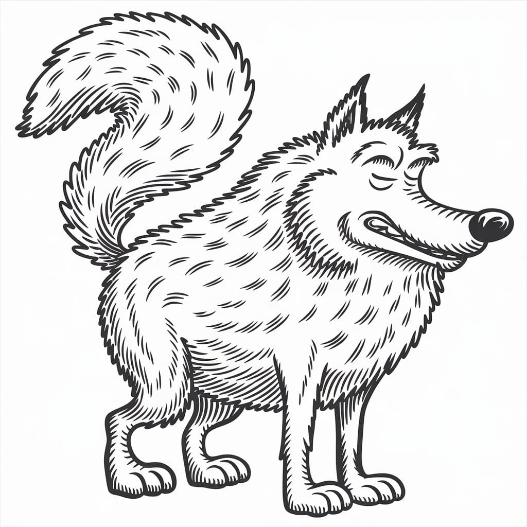 desenho para colorir lobo mau