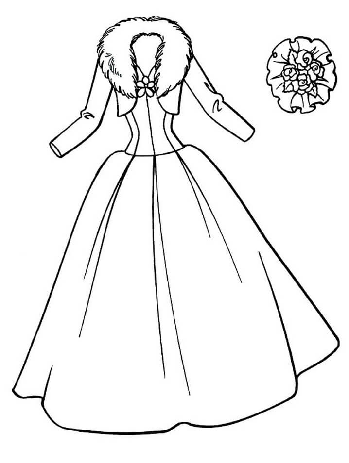 desenho vestido de senhora para pintar