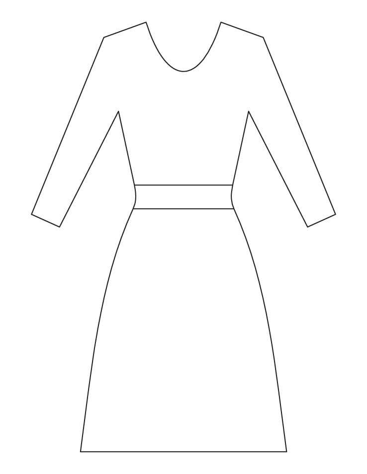 desenho vestido simples para colorir