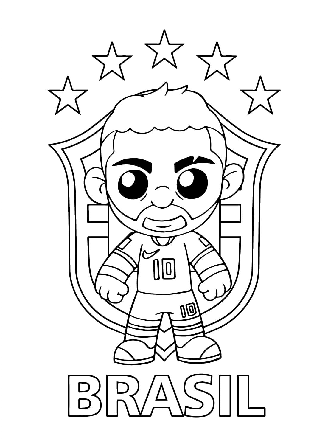 desenhos de neymar chibi brasil para colorir