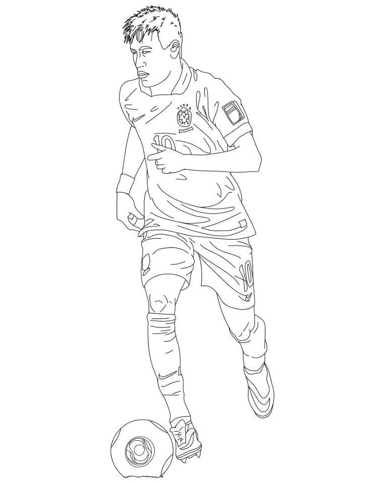 desenhos de neymar com bola no pé para colorir