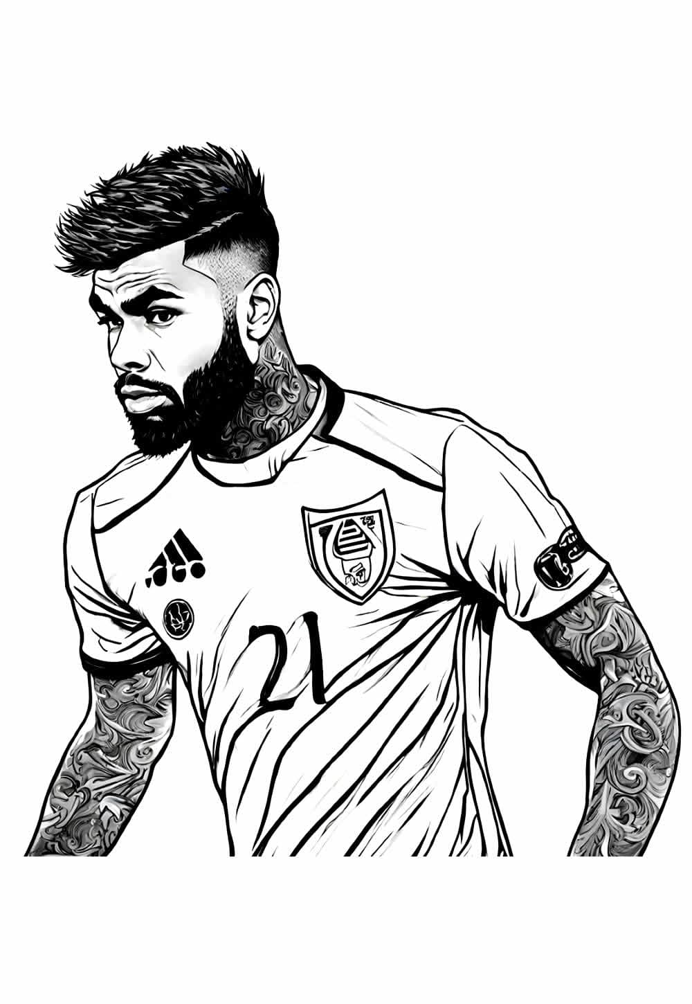 ilustração do jogador gabigol para colorir