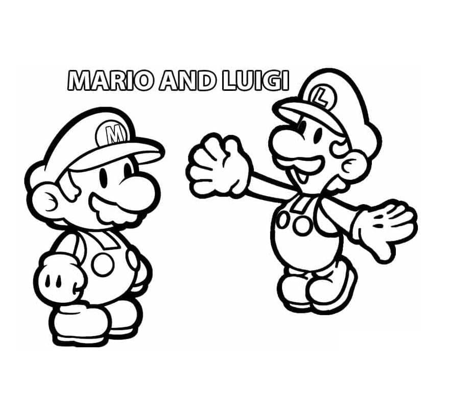 desenho de mario e luigi imprimível grátis para crianças para colorir