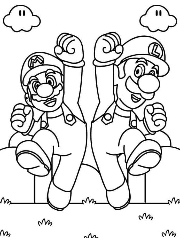 desenho de mario e luigi incríveis para colorir