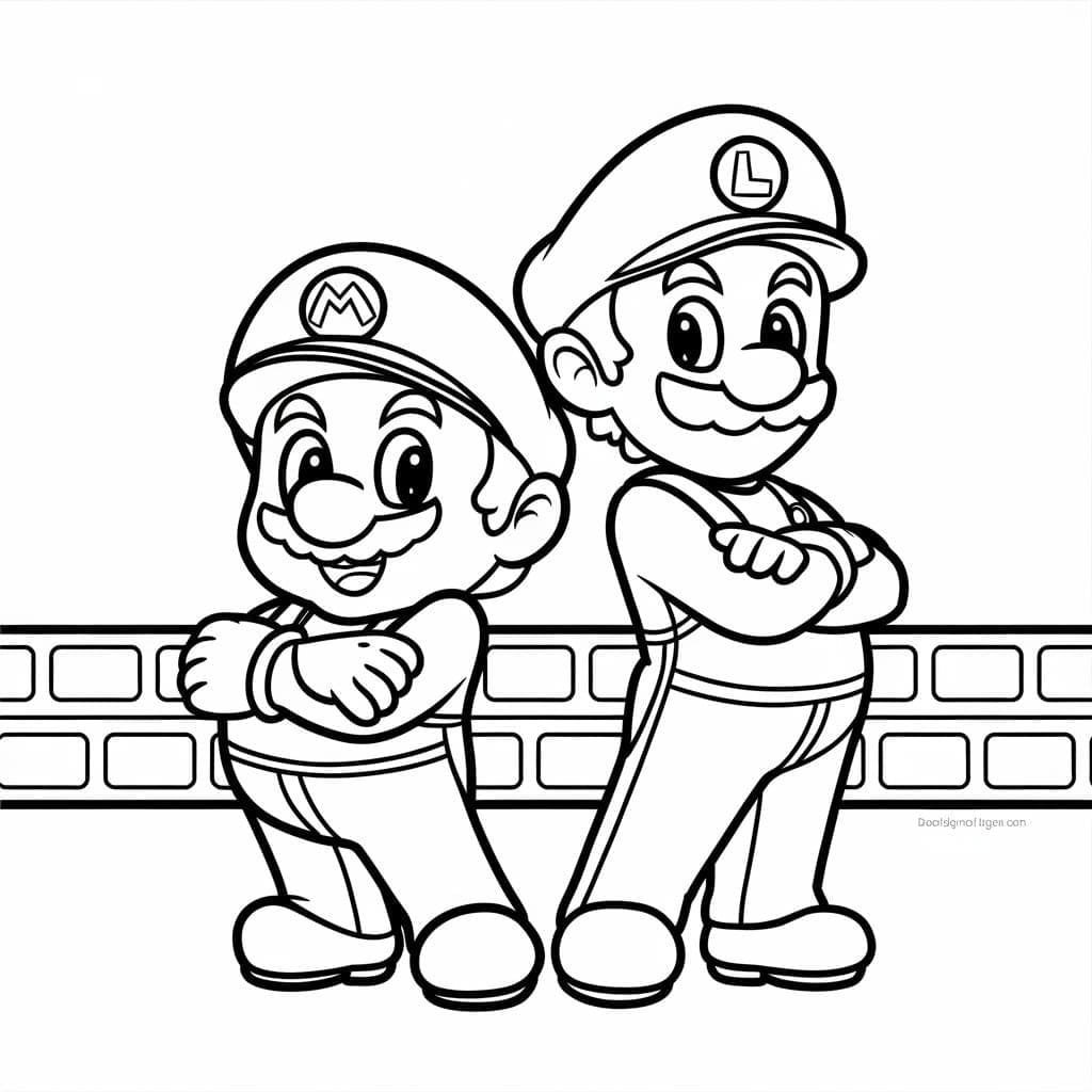 desenho de mario e luigi muito fofos para colorir