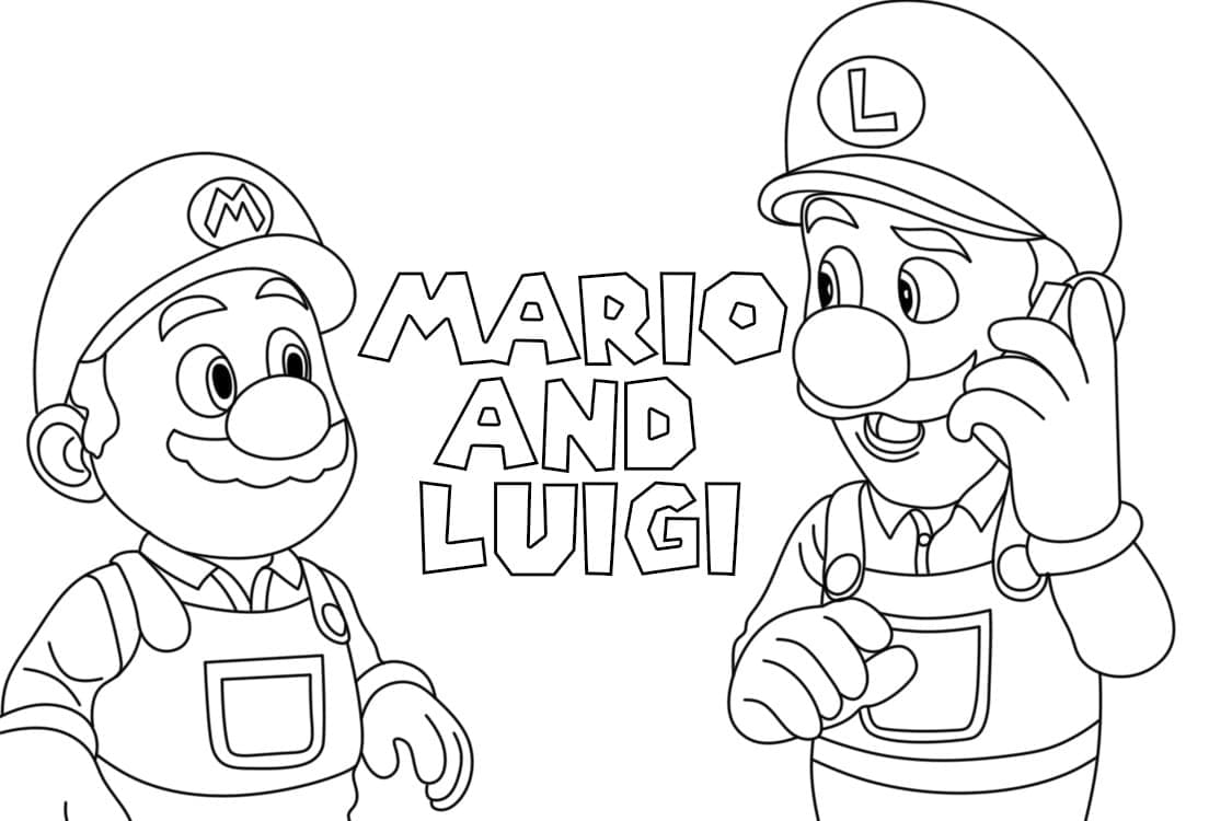 desenho de mario e luigi para crianças de 3 ano para colorir