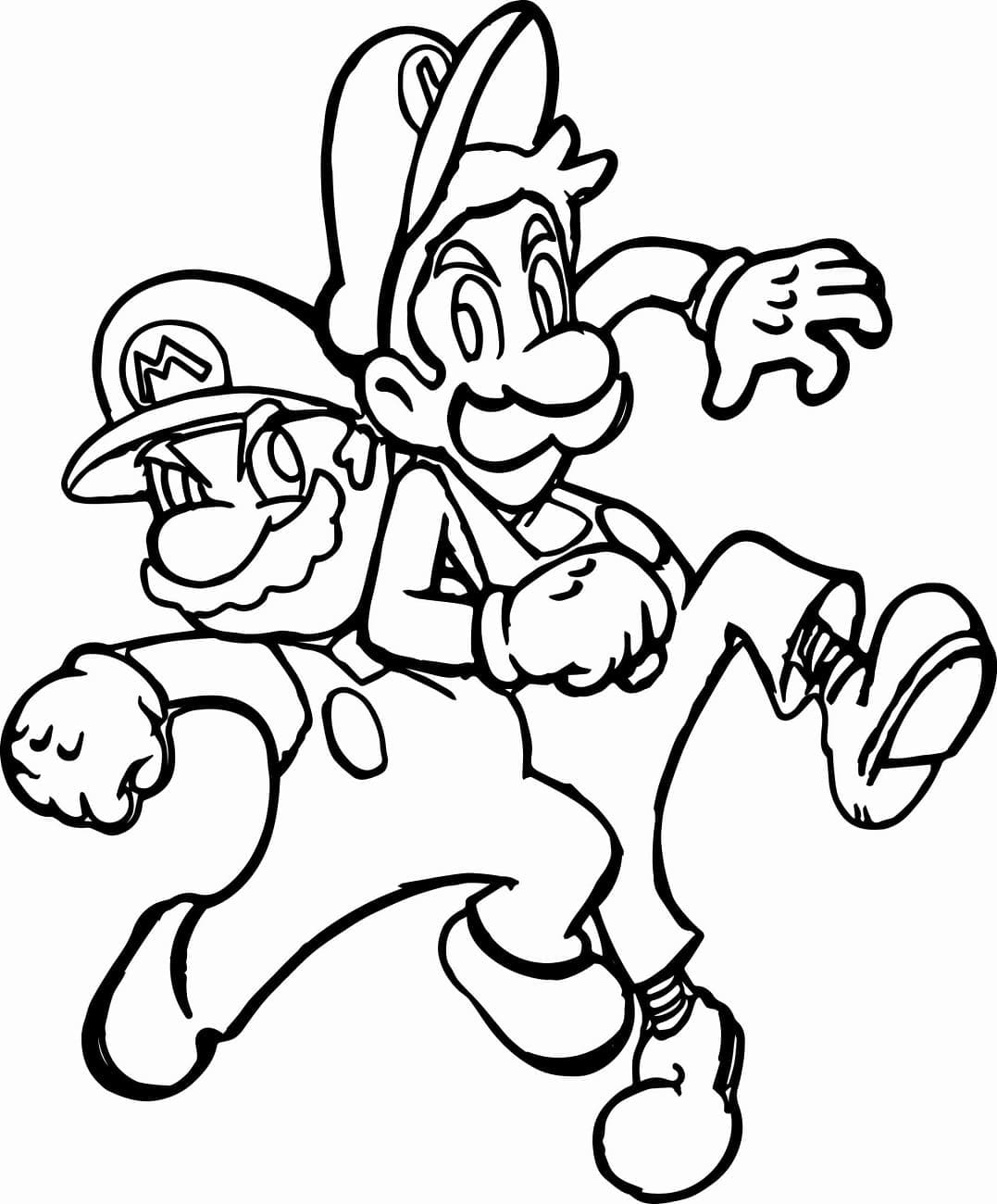 desenho de mario e luigi para crianças de 4 ano para colorir