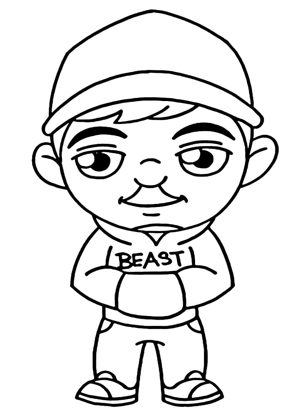 desenho de mrbeast chibi para colorir