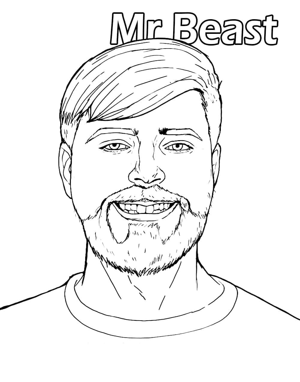 desenho de mrbeast feliz para colorir