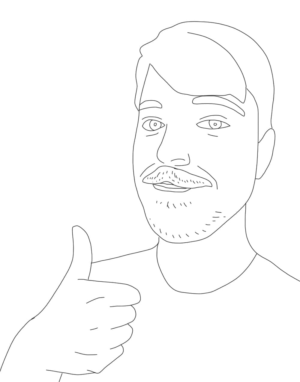 desenho de youtuber mrbeast legal para colorir