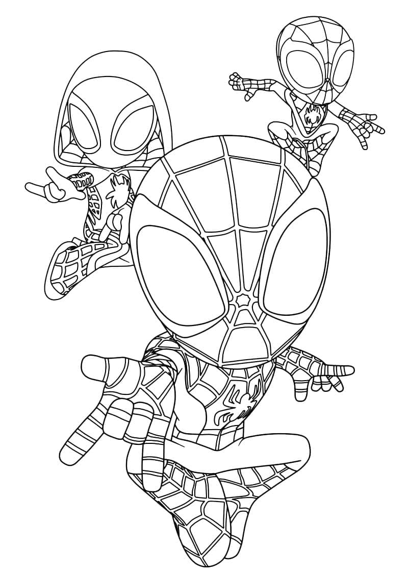 desenho de spidey e seus amigos espetaculares para crianças para colorir