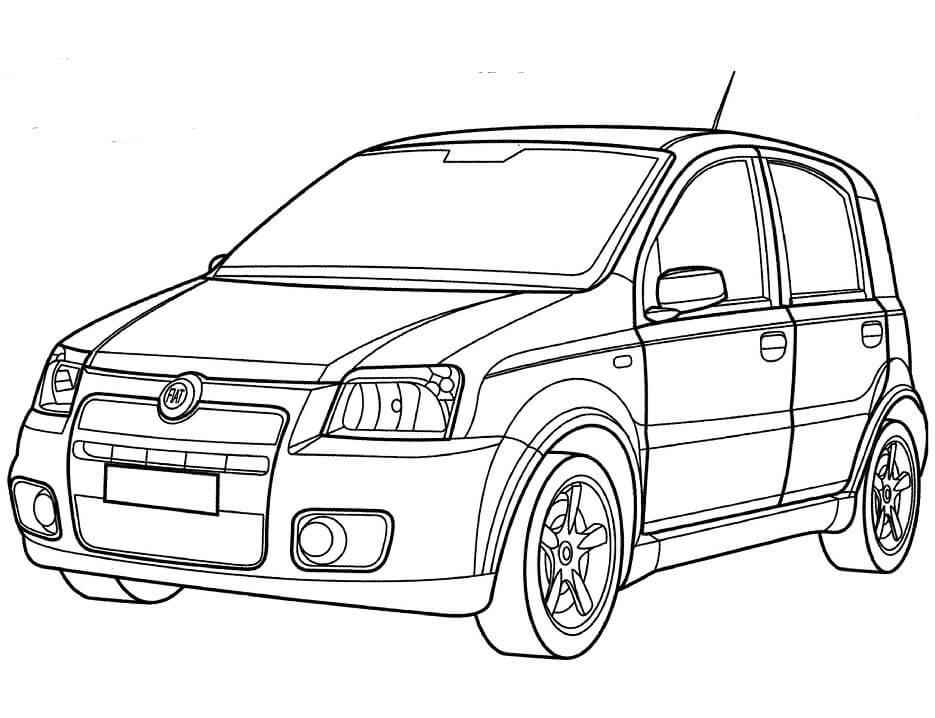 desenho fiat panda para colorir