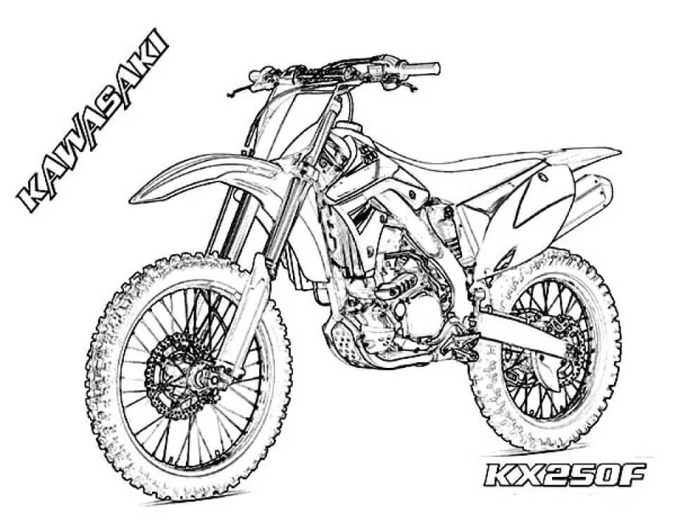 desenho kawasaki kx 250 f para colorir