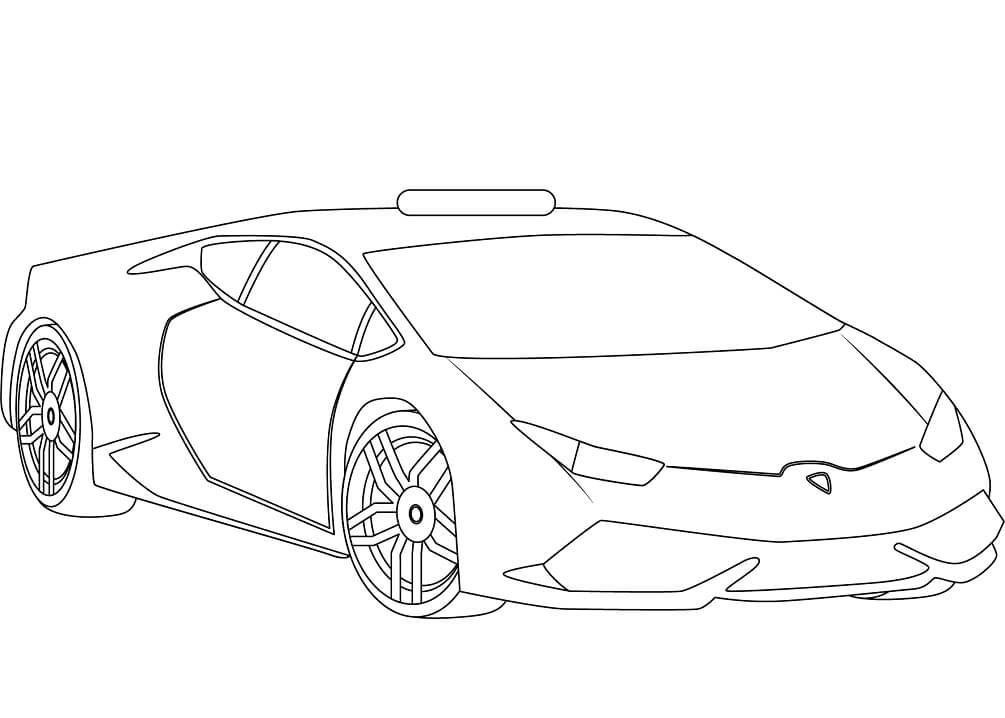 desenho lamborghini carro de policia para colorir