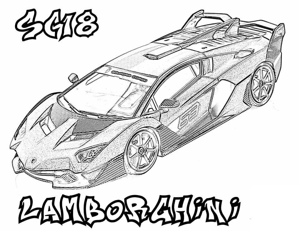 desenho lamborghini super rápido para pintar de graça