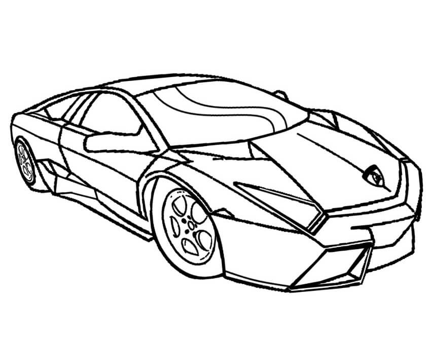 ilustração de carro lamborghini incrível imprimível para colorir