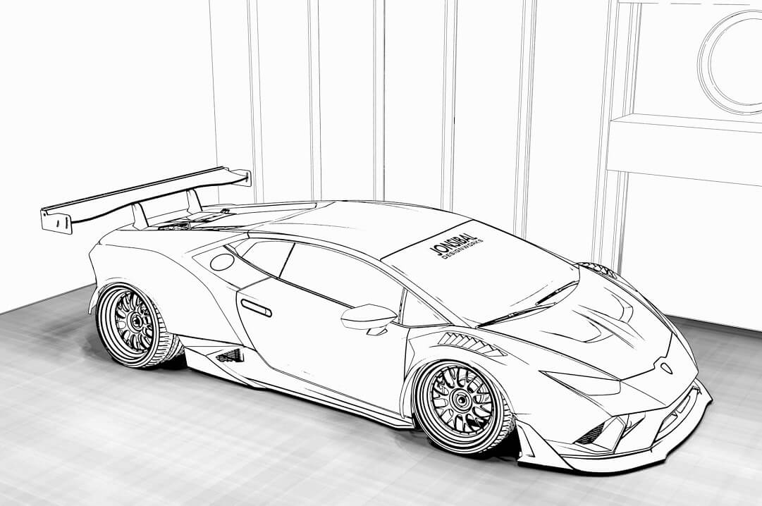 baixar desenho de carro lamborghini incrível para colorir e pintar